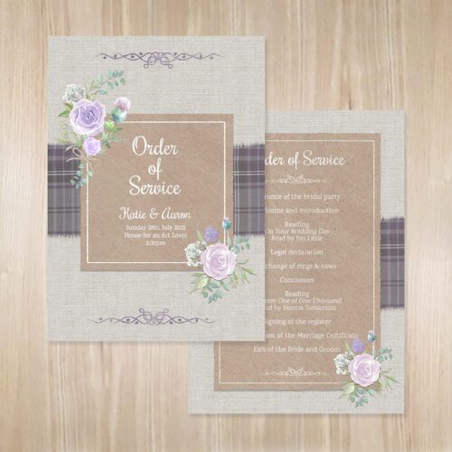Tartan themed order of service