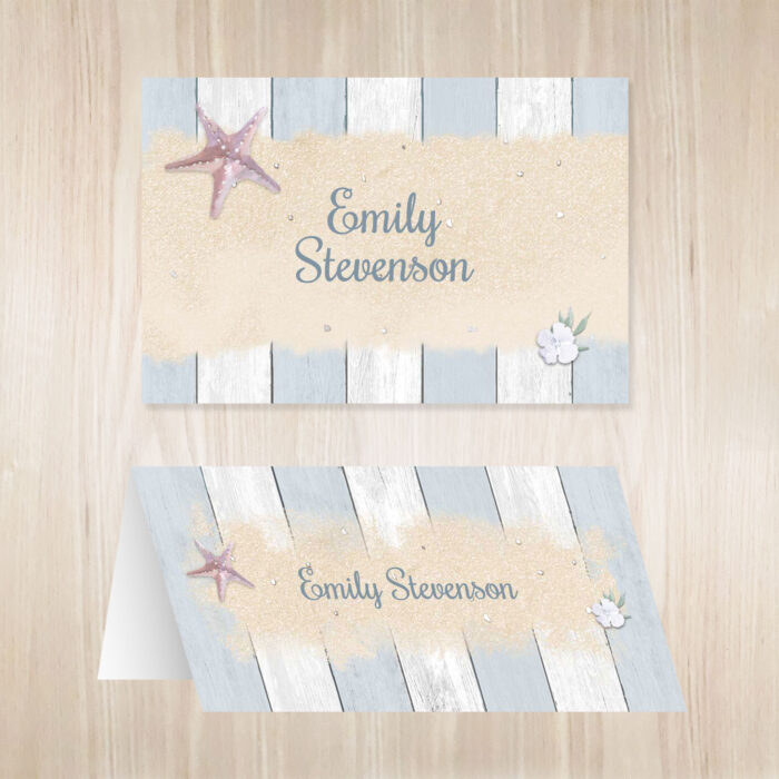 Beach themed wedding place names.