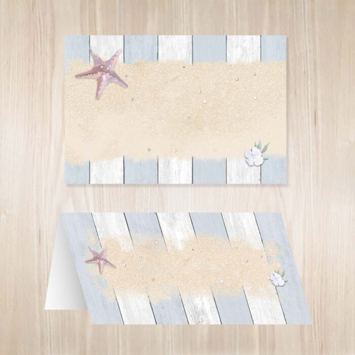 Beach themed wedding place names, back..