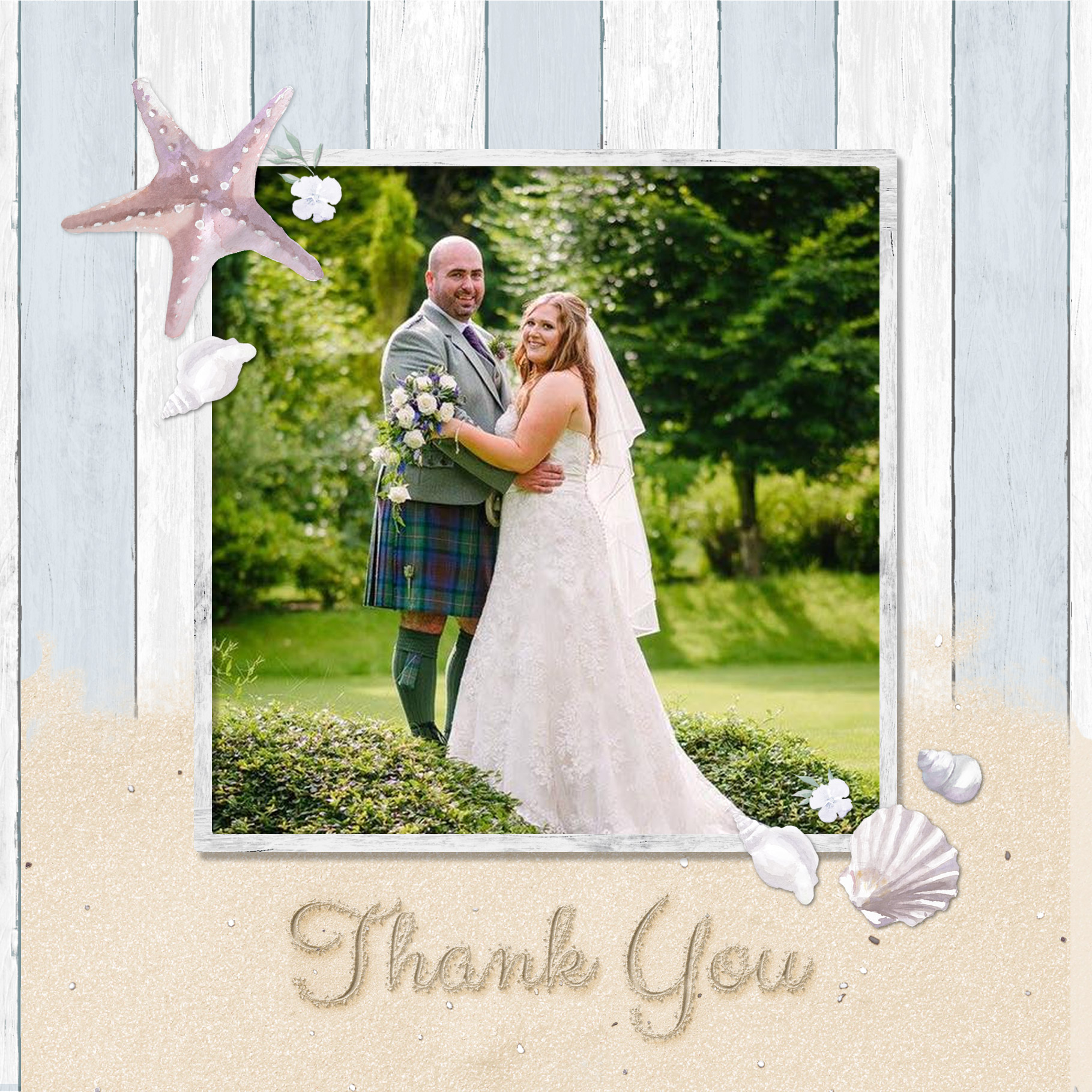 Beach Theme Thank You Card