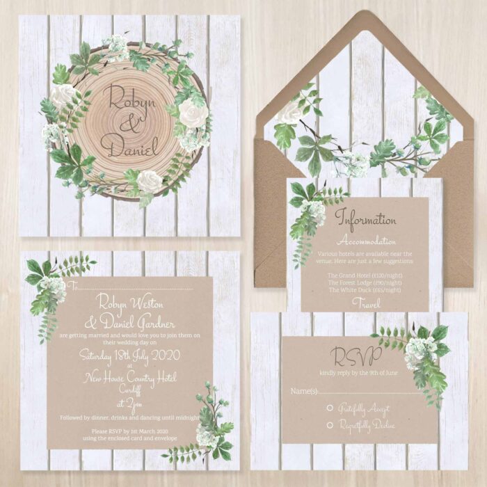 Woodland invitation flat