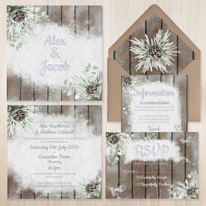 Winter flat invitation flat